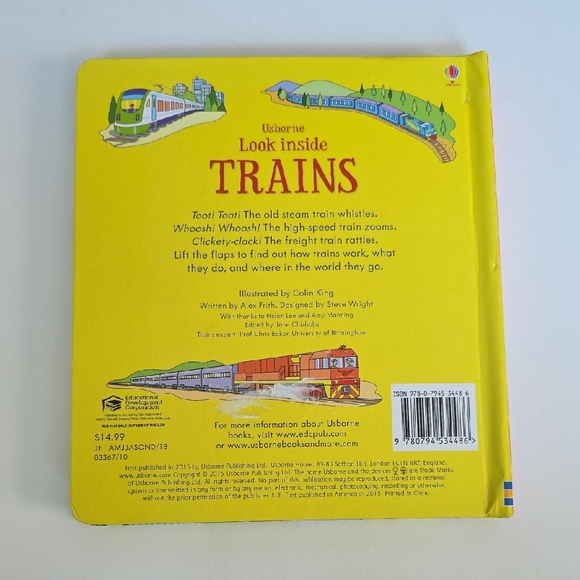 Children's Book - Look Inside Trains Book - Over 50 Flaps To Lift - Hardcover - Picture 2 of 16